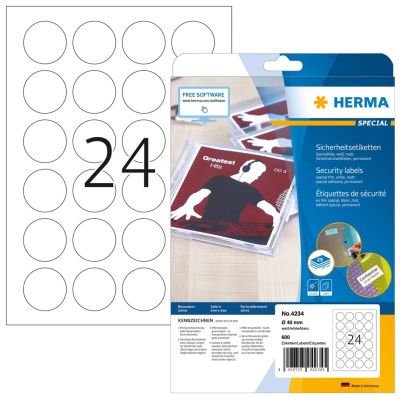 HERMA Sicherheitsetiketten für 40 mm Rundfolien 600 St.