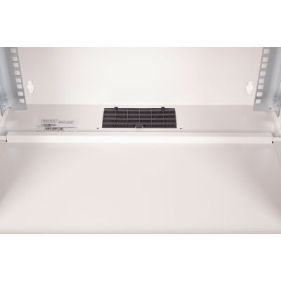 4. 19" 7U Wand-Netzwerkschrank, SOHO PRO 370 x 540 x 400 mm, Glastür, grau, unmontiert, 60 kg