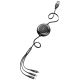 4. Baseus Golden Loop einziehbares 3in1 USB-Kabel - Micro-USB / Lightning / USB-C 3.5A 35cm - 120cm schwarz (CAMLT-JH01)