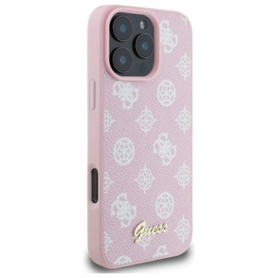 4. Guess Peony Script MagSafe-Hülle für iPhone 16 Pro Max – Rosa
