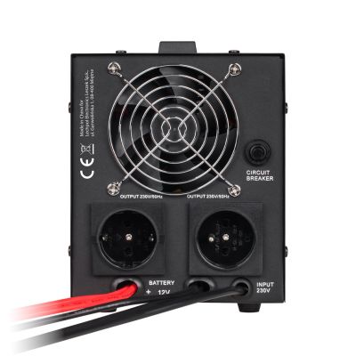 4. KEMOT PROsinus-500 Notstromversorgung, reiner Sinuswellenwandler mit Ladefunktion 12 V/230 V 500 VA/300 W – Schwarz