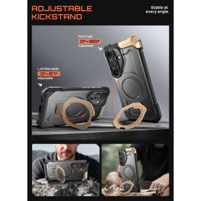 4. Supcase UB Grip Mag MagSafe Hülle für Samsung Galaxy S26 - Schwarz und Braun