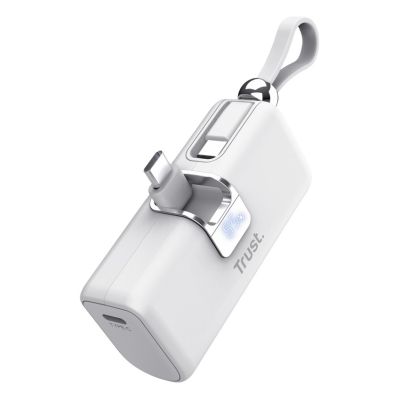 TRUST Pacto 5000 mAh Powerbank für die Hosentasche, Weiß