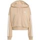 2. Damen Essentials 3-Streifen French Terry Hoodie mit Viertelreißverschluss Beige JX7676