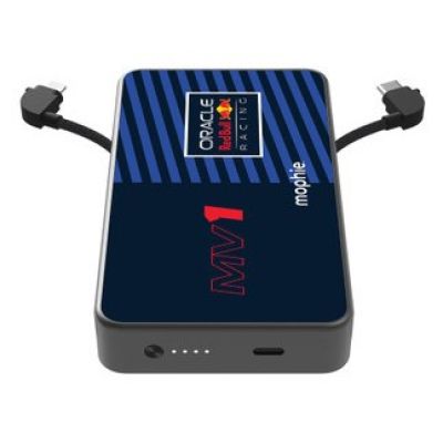 4. Powerbank Mophie Powerstation Plus 10K Red Bull Racing MV1 – Powerbank 10000 mAh mit integriertem USB-C- und Lightning-Kabel (1x USB-C-Anschluss)