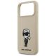6. Karl Lagerfeld Silikonhülle mit Karl-Skizze und Logo (MagSafe) für iPhone 17 Pro Max – Braun