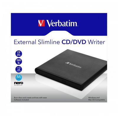 4. Verbatim Externer Slimline CD/DVD-Brenner Optische Disc DVD±RW Schwarz