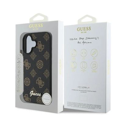 8. Guess Peony Script MagSafe-Hülle für iPhone 16 Plus – Schwarz