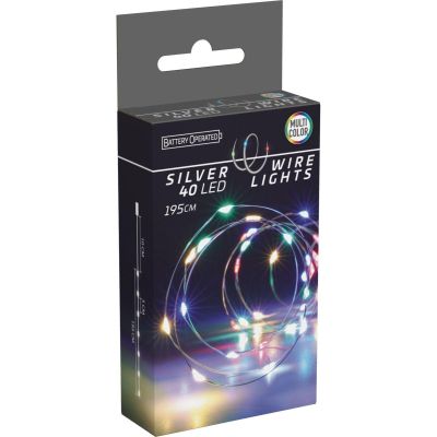 7. Batteriebetriebene Lichterkette mit 40 LEDs, mehrfarbig