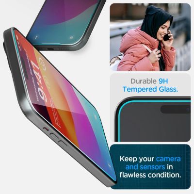 10. Spigen Glas.tR EZ Fit gehärtetes Glas für iPhone 15 Plus / 16 Plus - 2 Stk.