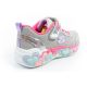 4. Skechers S Lights LED Kinderschuhe mit Klettverschluss für Mädchen, Grau