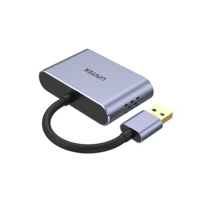 2. UNITEK V1304A Kabeladapter 0,15 m USB Typ-A HDMI + VGA (D-Sub) Grau