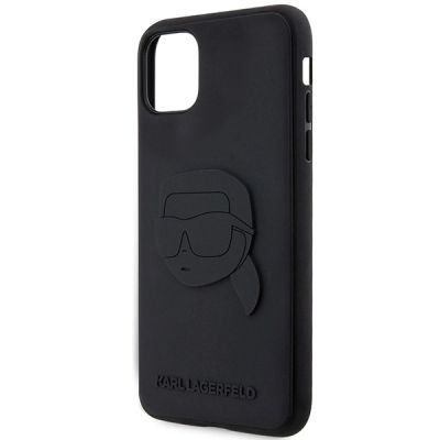 6. Karl Lagerfeld KLHCN613DRKNK iPhone 11 / Xr 6,1" schwarz/schwarz Hartschale Gummi Karl Head 3D