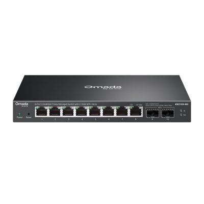 TP-Link ES210X-M2 Netzwerk-Switch, verwaltet, 2,5-Gbit/s-Ethernet (100/1000/2500), Tisch-/Wandmontage, Schwarz