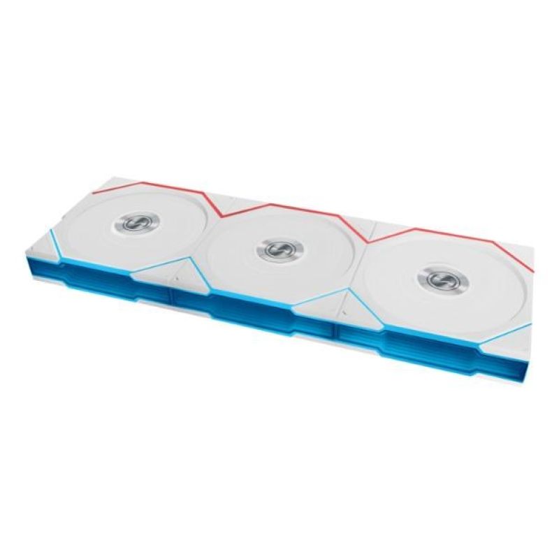 2. Lian Li UNI FAN TL Wireless LCD Lüfter Lüfter, ARGB, PWM, 3er-Pack inkl. Controller - Reverse Blade, 120 mm, weiß