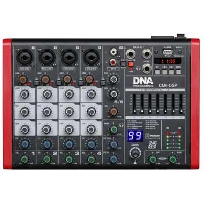 DNA CM6-DSP – Audiomixer mit USB, MP3, Bluetooth und Phantomspeisung