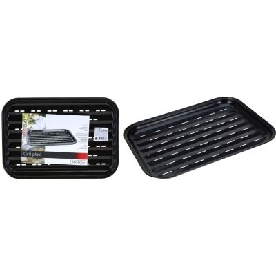 Grillplatte 34x24cm, antihaftbeschichtet, schwarz
