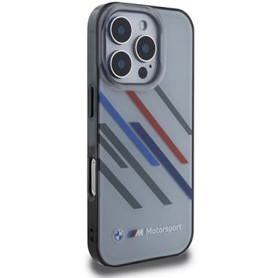 4. BMW Motorsport IML Random Stripes iPhone 16 Pro Hülle - Grau