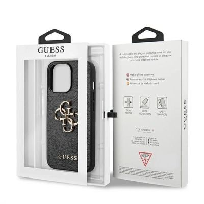 8. Guess GUHCP13L4GMGGR iPhone 13 Pro / 13 6.1" Grau/Grau Hardcase 4G Big Metal Logo
