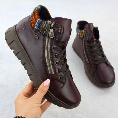 2. Damen-Ankle-Boots aus Leder, bordeauxrot, Rieker N1305-35