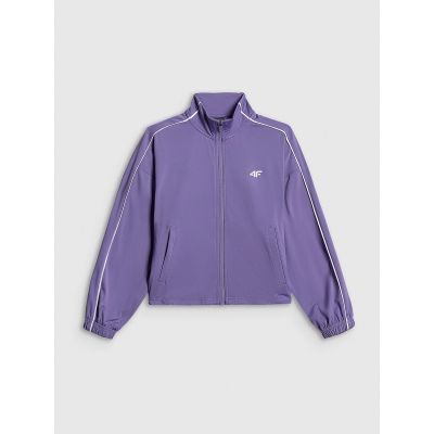 8. Lockerer Sport-Sweatshirt für Mädchen ohne Kapuze 4F 4FJRSS26TSWSF3057-51S