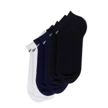 Emporio Armani Calza Knöchelsocken aus Baumwolle, bequem, 3er-Pack, Marineblau, Schwarz, Weiß