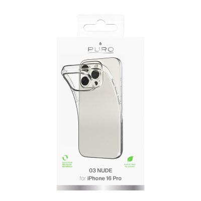 3. Puro 03 Nude Silikonhülle für iPhone 16 Pro – transparent