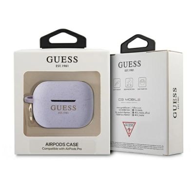 3. Guess, GUAPSGGEU AirPods Pro Cover lila/lila Silikon-Glitter