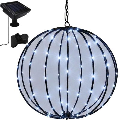 28. Solar-Hängelampe, Kugel, 30 cm, 120 LEDs, Kaltweiß