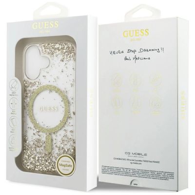 8. Guess Resin Bottom Glitter MagSafe Hülle für iPhone 17 - Gold