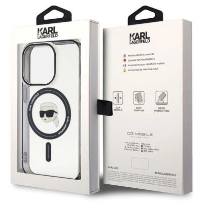 8. Karl Lagerfeld KLHMP15LHKHNOTK Hülle für iPhone 15 Pro – transparent