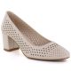 Beige Pumps mit Lochmuster und Blockabsatz, Sergio Leone PB848