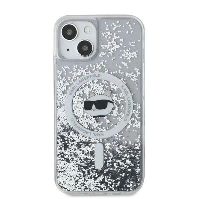 3. Karl Lagerfeld Liquid Glitter Choupette Head MagSafe-Hülle für iPhone 14 / 15 / 13 – transparent