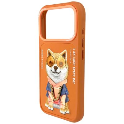 4. Nimmy Glasses Cool Dog Hülle für iPhone 17 Pro Max - Orange