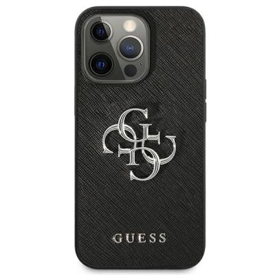 3. Guess Saffiano 4G Metal Logo Case für iPhone 13 Pro / 13 6.1" - Schwarz