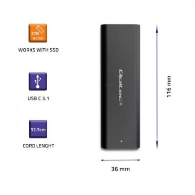 3. QOLTEC M.2 SATA SSD-Gehäuse | NVMe | USB Typ C