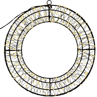 2. Dekorativer Weihnachtskranz „Reifen“ mit 480 LEDs, 38 cm, schwarz