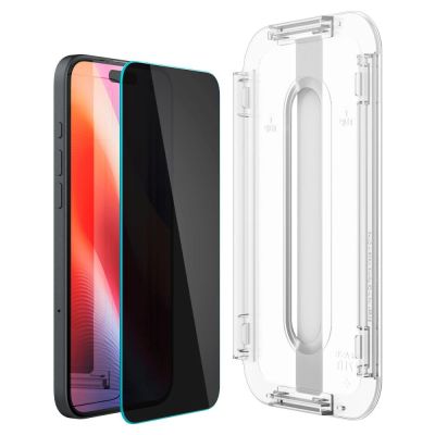 3. Spigen Glas.tR EzFit Privacy gehärtetes Glas für iPhone 15/16 mit Adapter (2 Stück)