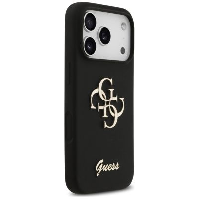 4. Guess Silikonhülle mit großem 4G-Schriftzug für iPhone 17 Pro – Schwarz