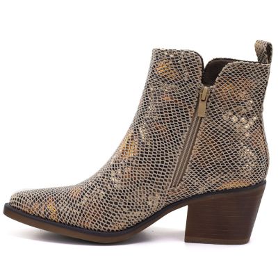 3. Damen-Cowboystiefel aus Schlangenleder, Gold, M.Daszyński SA261-1