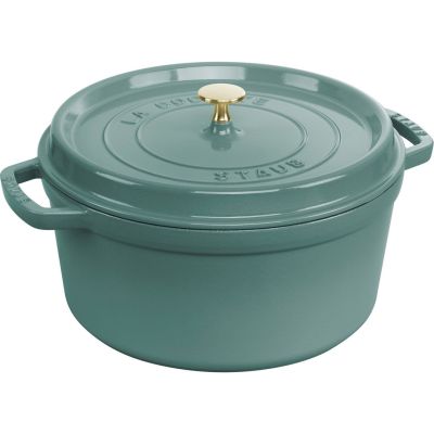 Runder gusseiserner Topf Staub – 6,7 l, Eukalyptus