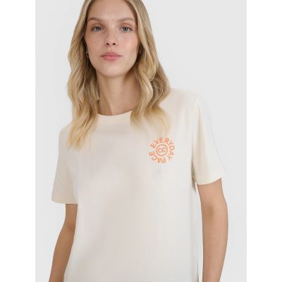 2. Übergroßes bedrucktes Damen-T-Shirt 4F 4FWSS25TTSHF1994-11S