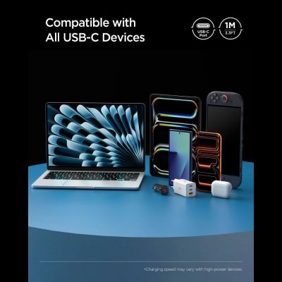 6. Spigen EB10010CCA Essential USB-C / USB-C 100W 100CM Kabel - Schwarz