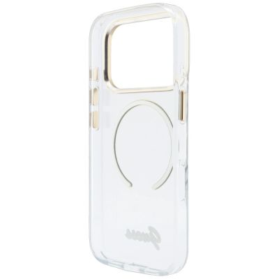 7. Guess IML Script Metal MagSafe Hülle für iPhone 18 Pro Max / 17 Pro Max – transparent