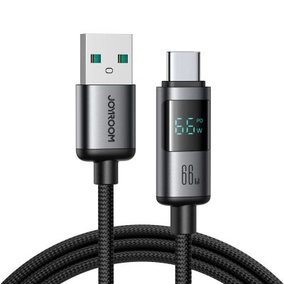 Joyroom S-A16 Pro Prism Series 66W USB-A - USB-C Kabel mit Display 1,2m - Schwarz