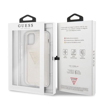 7. Guess GUHCN58SGTLGO iPhone 11 Pro Gold/Gold Hartschalenetui Glitter Triangle
