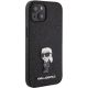 4. Karl Lagerfeld Fixed Glitter Ikonik Logo Metal Pin Hülle für iPhone 15 – Schwarz