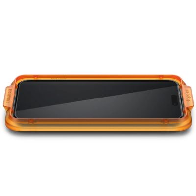 3. Spigen ALM Glass FC Panzerglas für iPhone 15 Pro – Schwarz 2 Stk.
