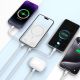 6. Tech-Protect LifeMag PB31 Powerbank mit MagSafe 10000 mAh 15 W USB-C/USB-A/integriertes USB-C/ Lightning Kabel – Weiß