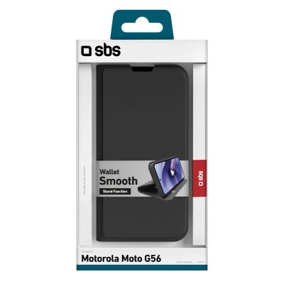 2. SBS Wallet Smooth Case für Motorola Moto G56 mit Klappdeckel – Schwarz